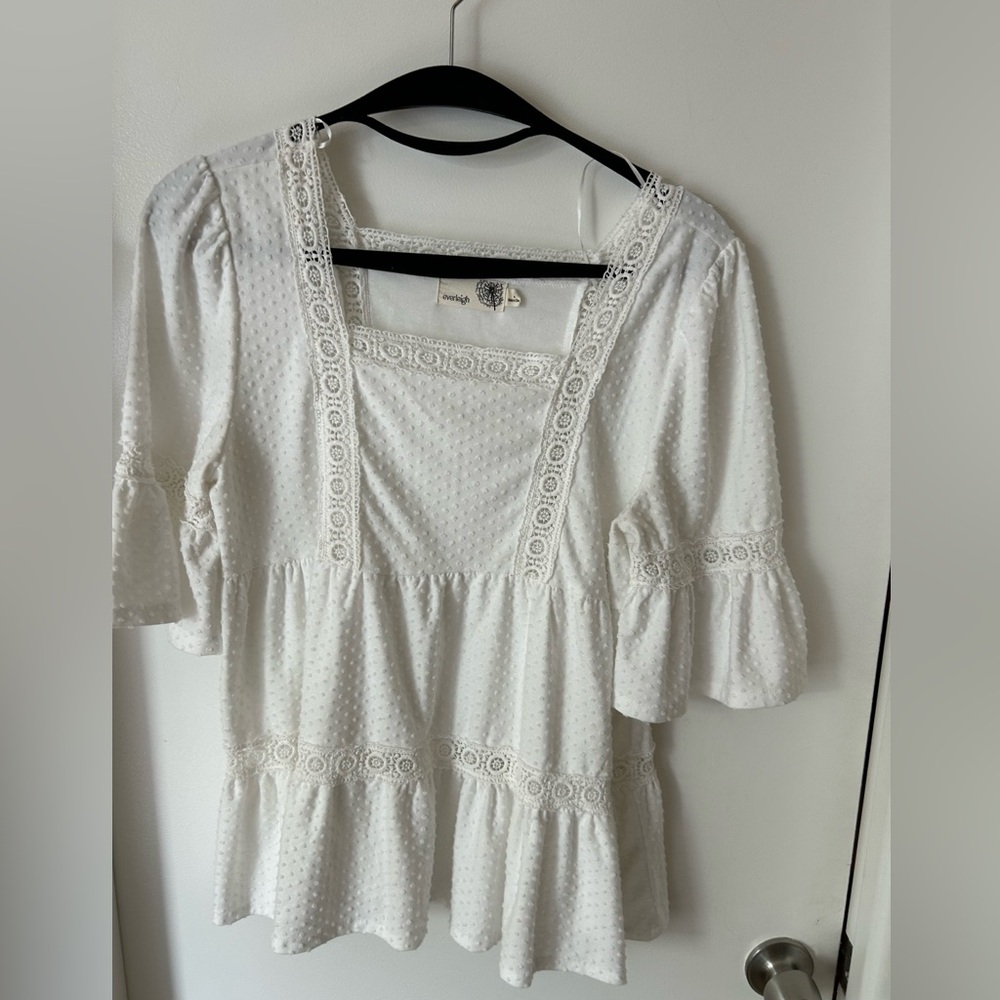 Everleigh - White Eyelet Lace Women's Top